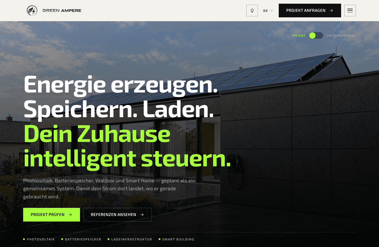 Website von GREEN AMPERE — Oktober 2026