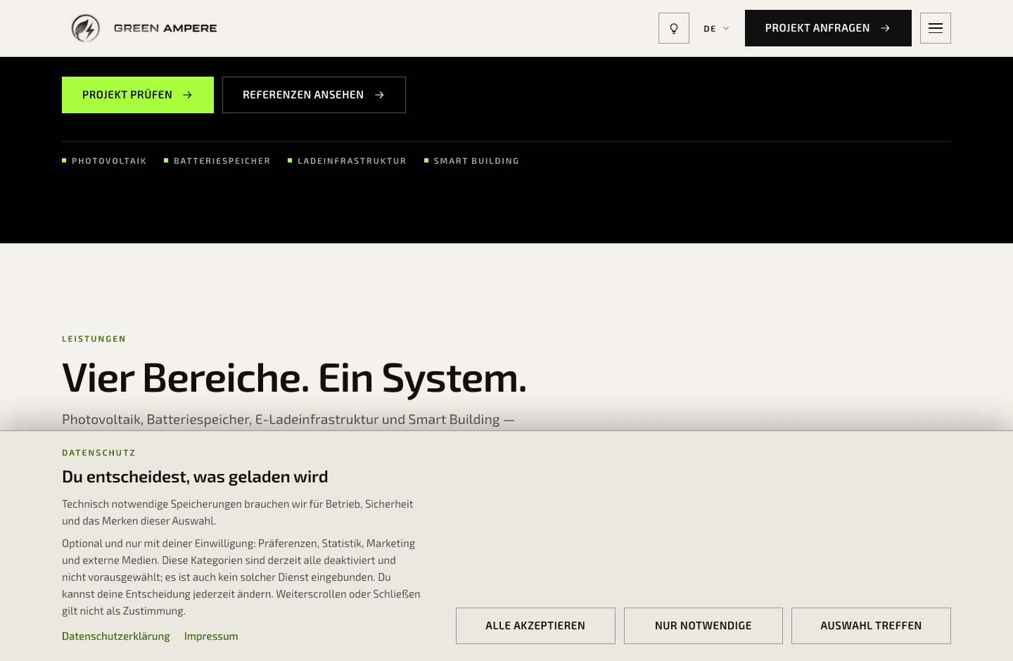 Einblick in den veröffentlichten Auftritt von GREEN AMPERE